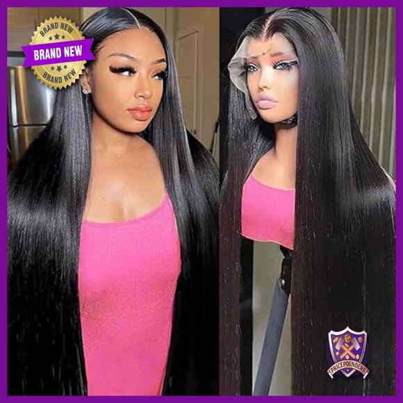 36 Inch Straight Human Hair Wig 13x6 Lace Front Glueless Natural main image 7